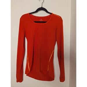 Athleta Orange Long-Sleeve Thumb Holes Soft Athleisure S